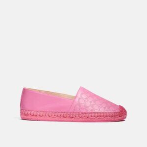 NEW Coach Carley Pink Perforated Leather Espadrilles